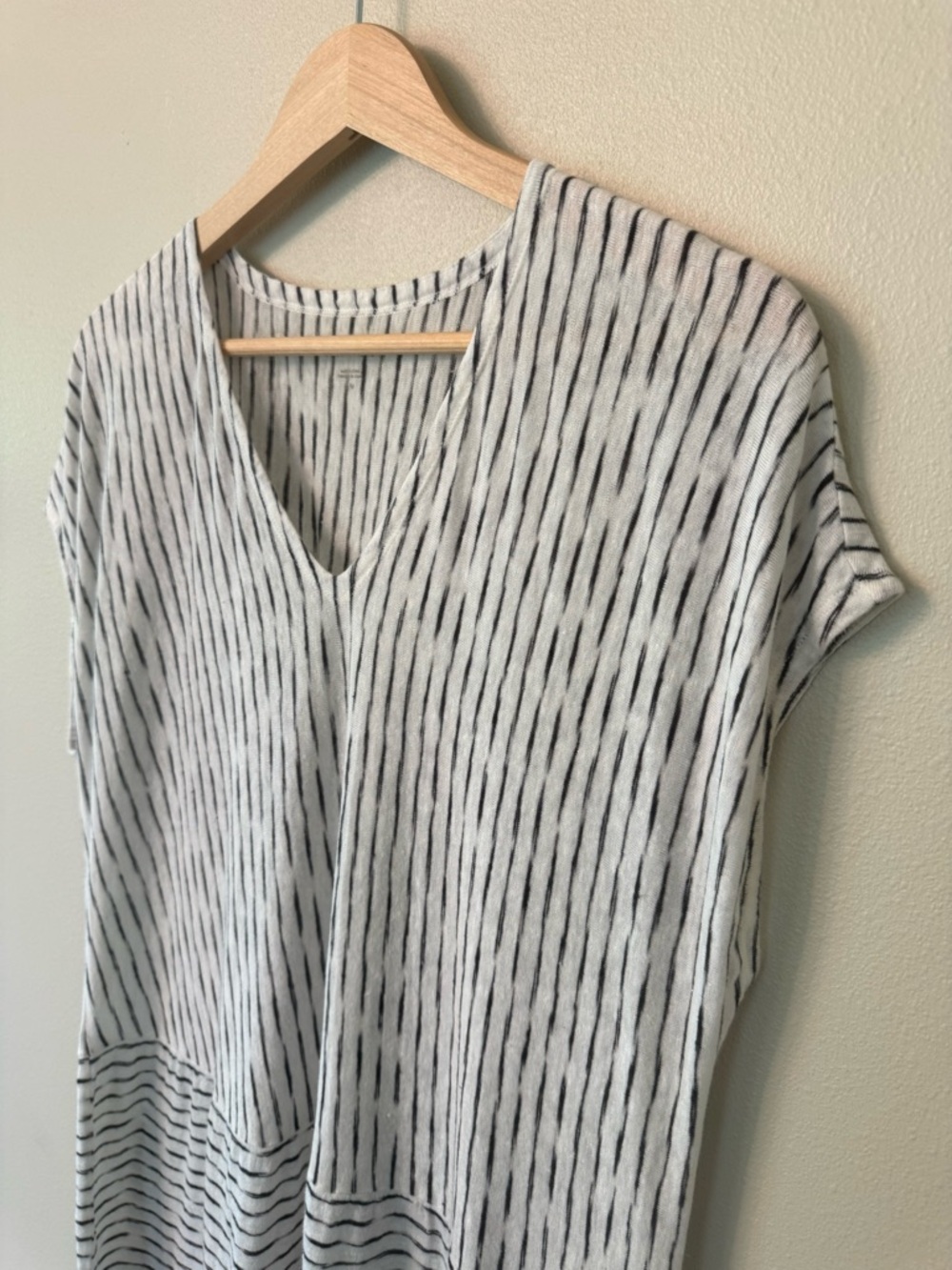 Eileen Fisher Organic Linen Painterly Stripe Tunic Dress M Lagenlook - Picture 5 of 10